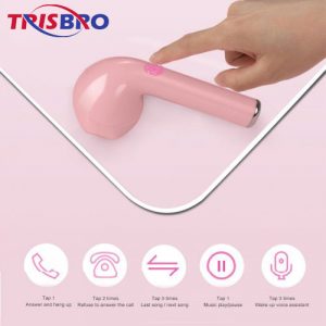 i12 TWS With Touch Sensor Airpods Pink High Quality Earbuds Sport Stereo Earphone With Charging Dock for both iphone and android